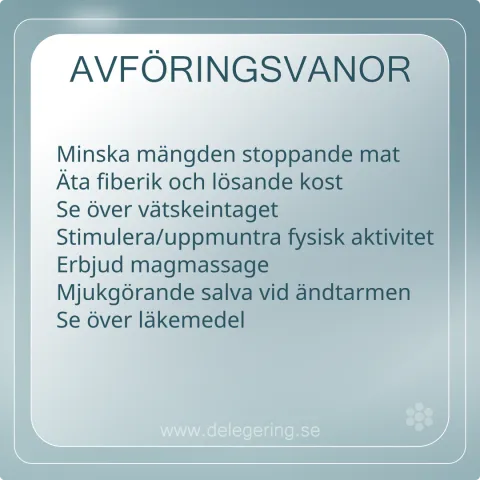 Checklista Avföringsvanor