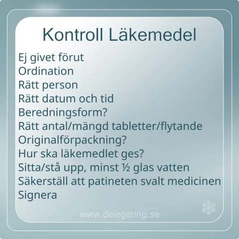 Checklista vid överlämnande av läkemedel