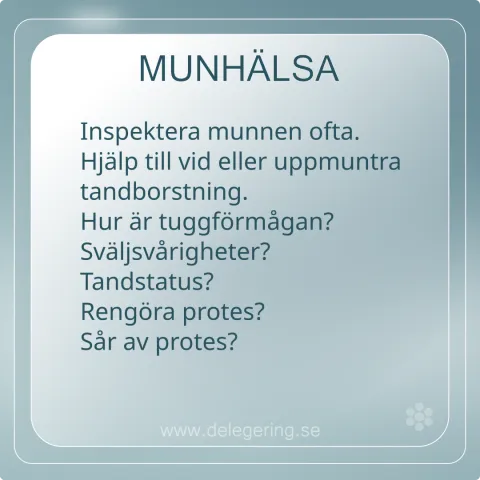 Checklista vid munhälsa