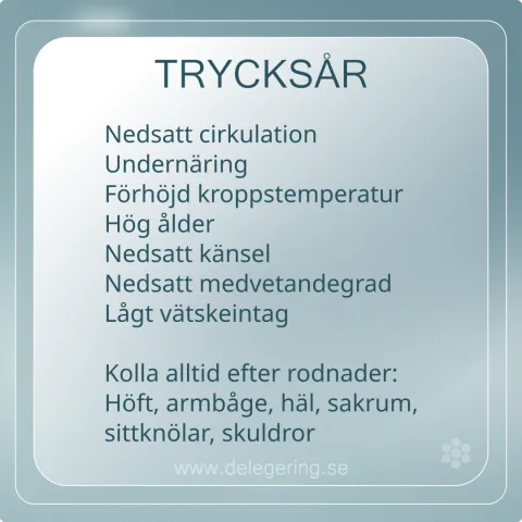 Riskfaktorer för tryckår.