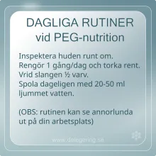 Dagliga rutiner vid PEG-nutrition